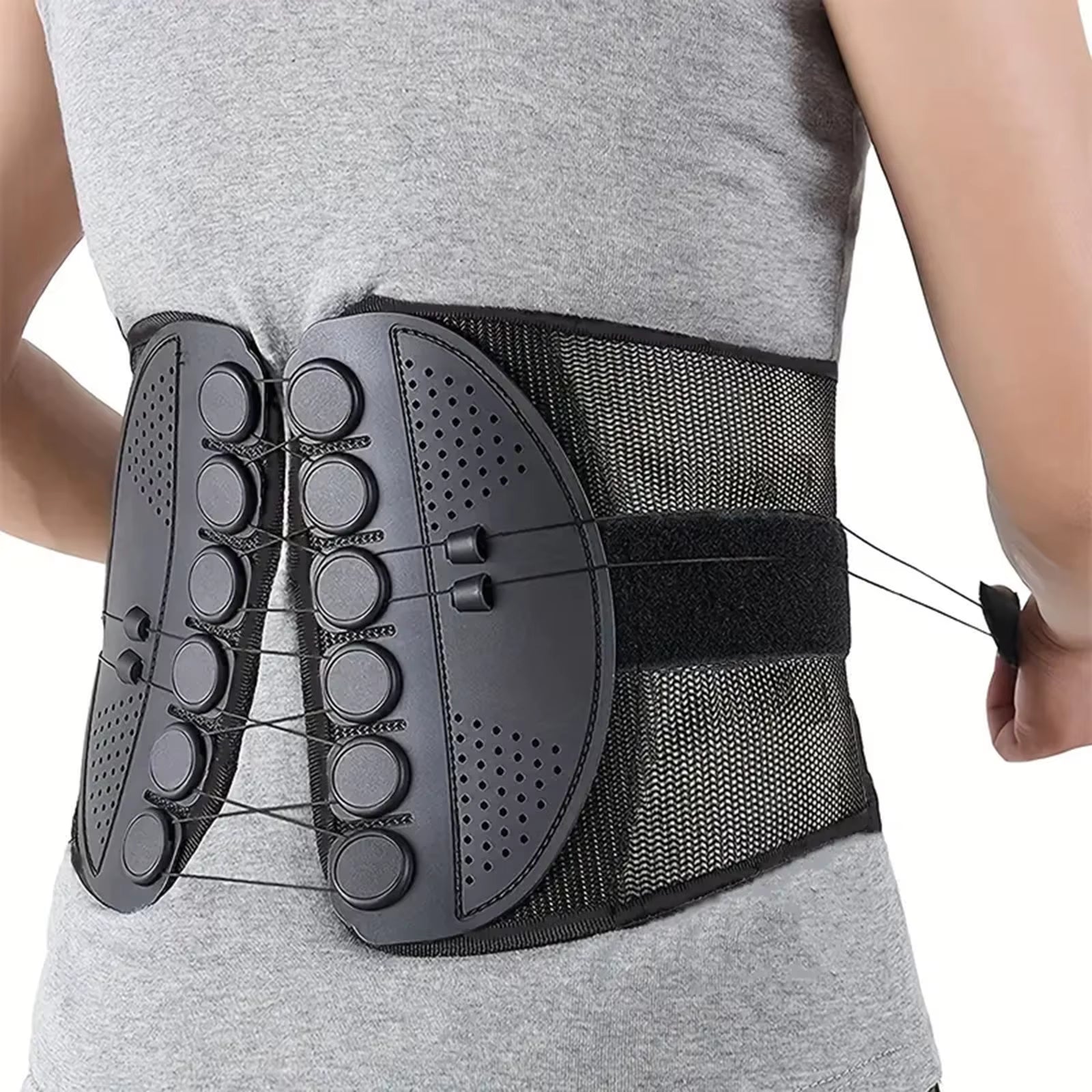 Lumbar Intervertebral Disc Support Compression Rope Support Waist Support Breathable Mesh Posture Corrector for Waist Protection